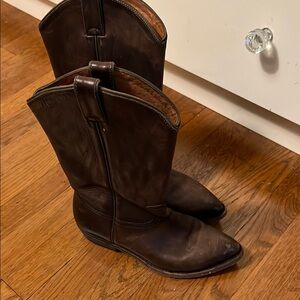 Frye Brown Leather Cowboy Boots